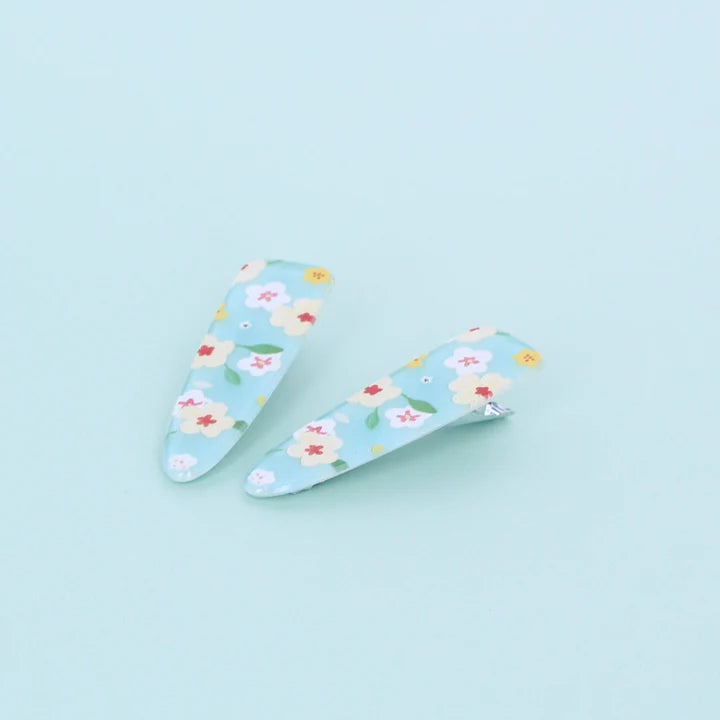 Set of 2 Daisy Hair Clips - Blue