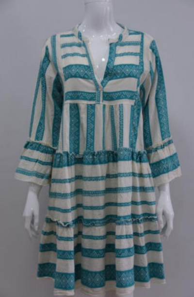Neon Aztec Short Summer Dress - Aurina Ltd