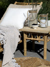 Latte Diagonal Stripe Surplus Yarn Cotton Throw - Aurina Ltd