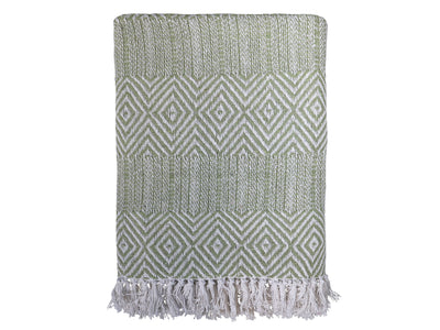 Verte Geo Surplus Yarn Cotton Throw - Aurina Ltd