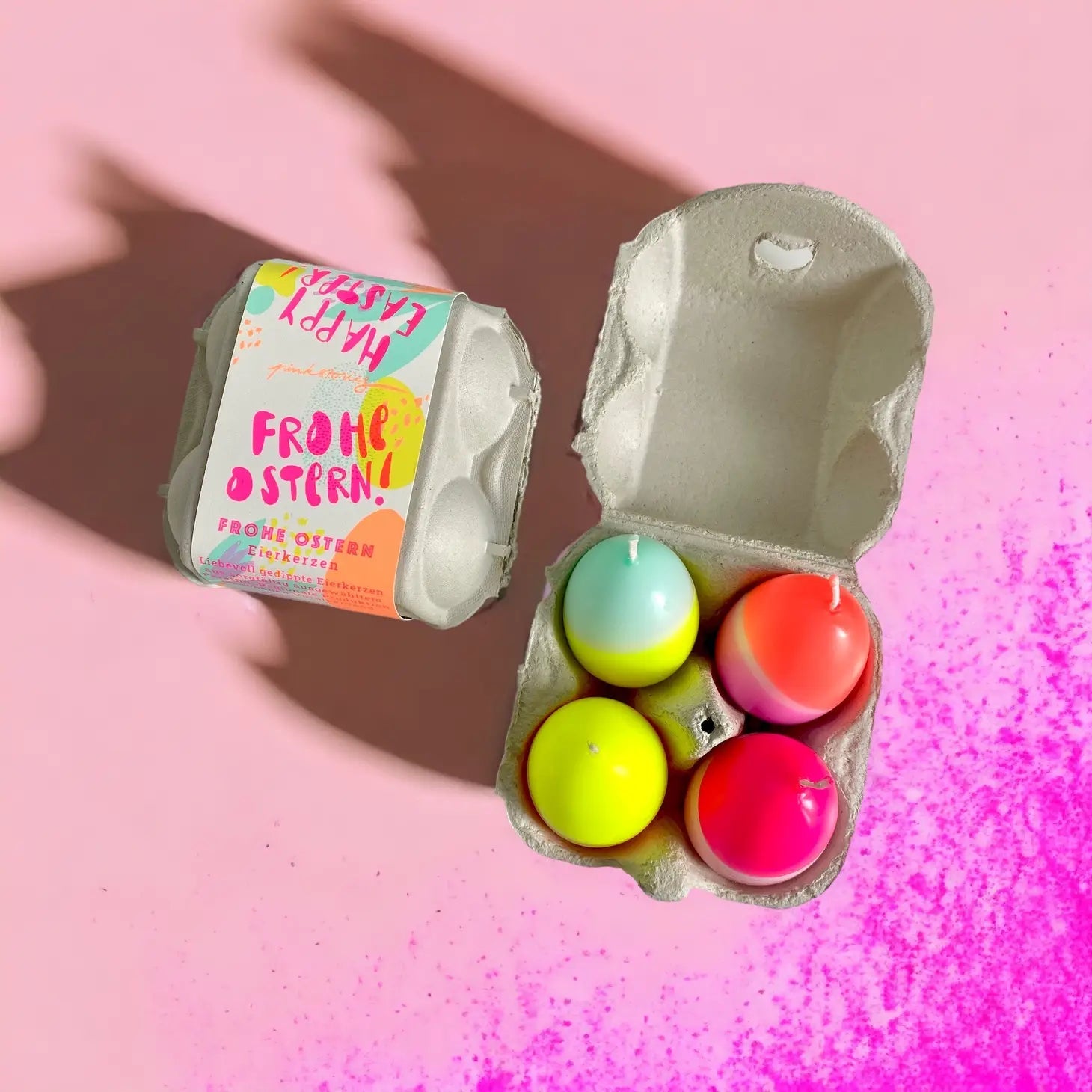 Neon Dip Dye Candle Eggs - Four Aurina Ltd