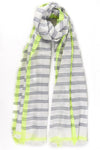 Simple stripe scarf with a colour pop! - Aurina Ltd