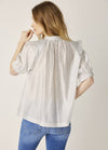 Puffed Sleeve Pinstripe Top - Aurina Ltd