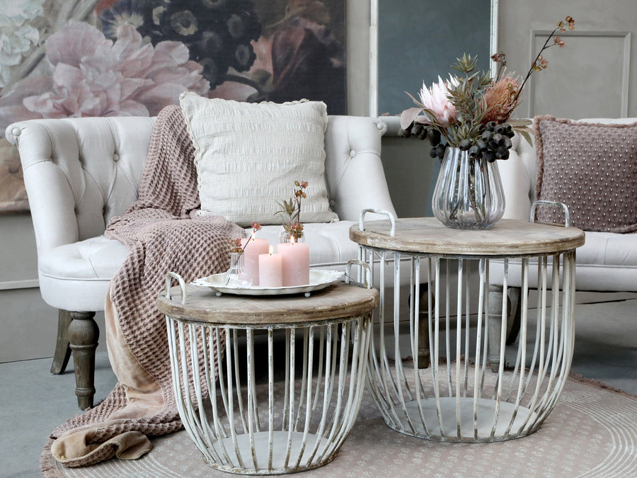 Vintage French Style Upholstered Love Seat - Aurina Ltd