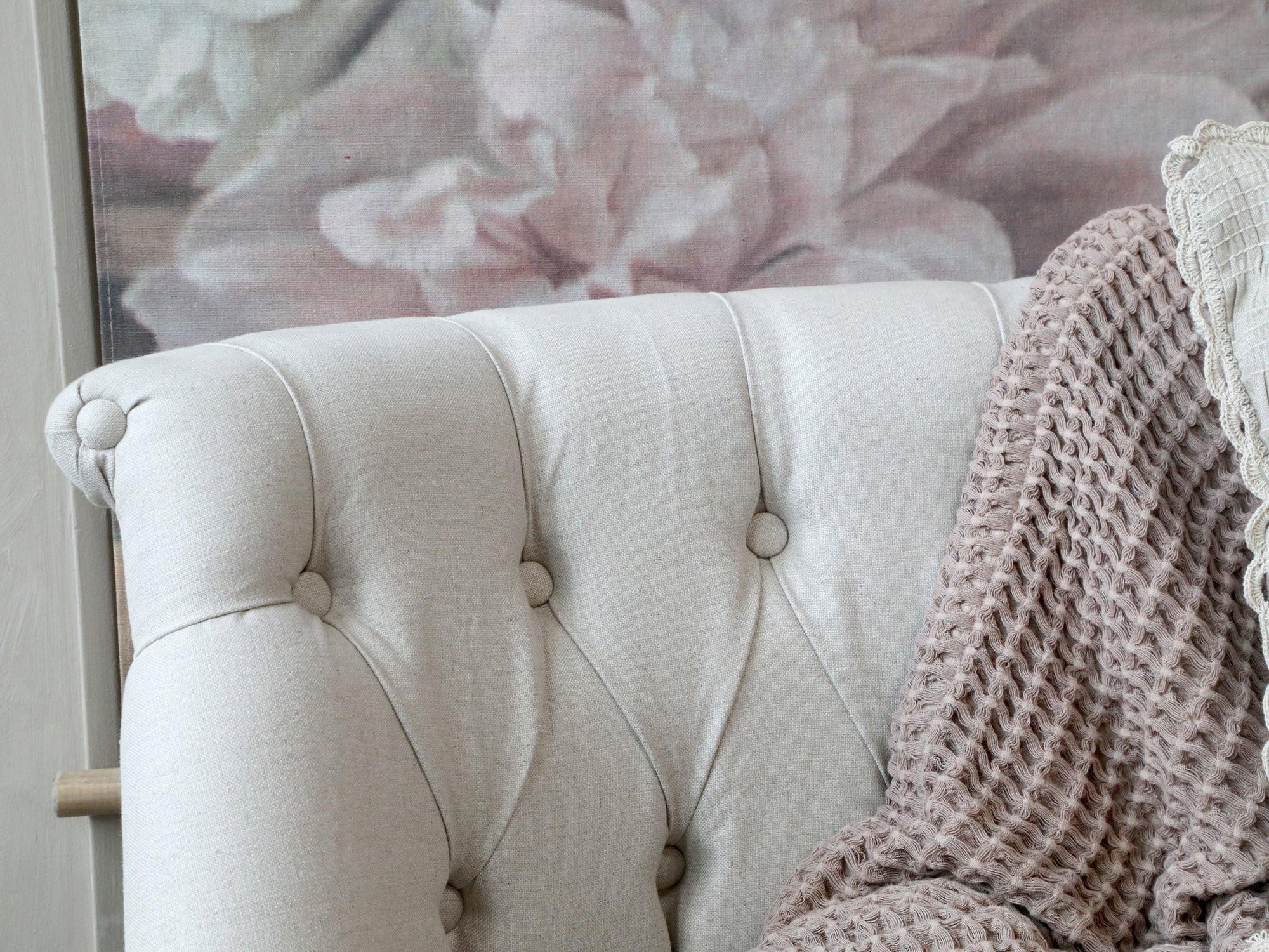 Vintage French Style Upholstered Love Seat - Aurina Ltd