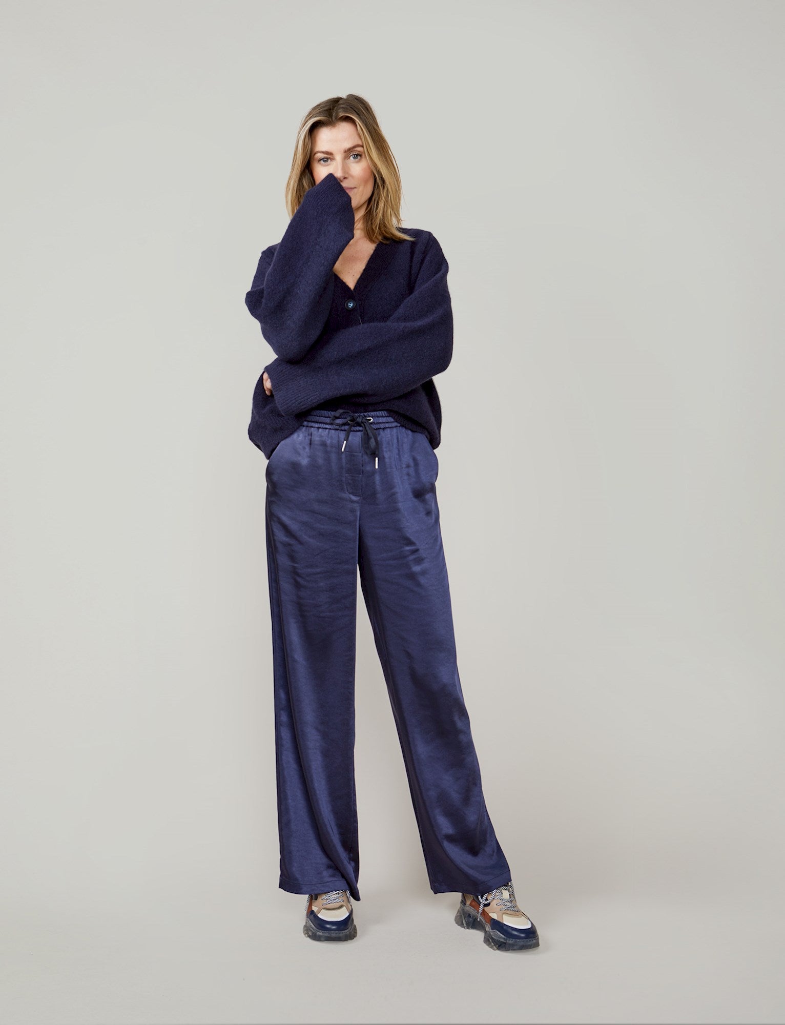 Satin Look Trouser - Aurina Ltd