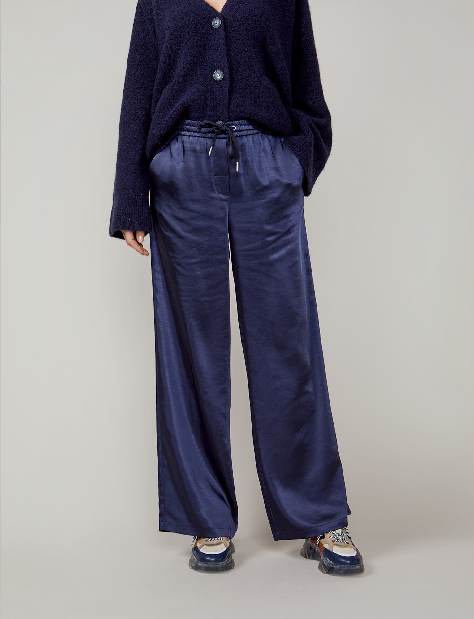 Satin Look Trouser - Aurina Ltd