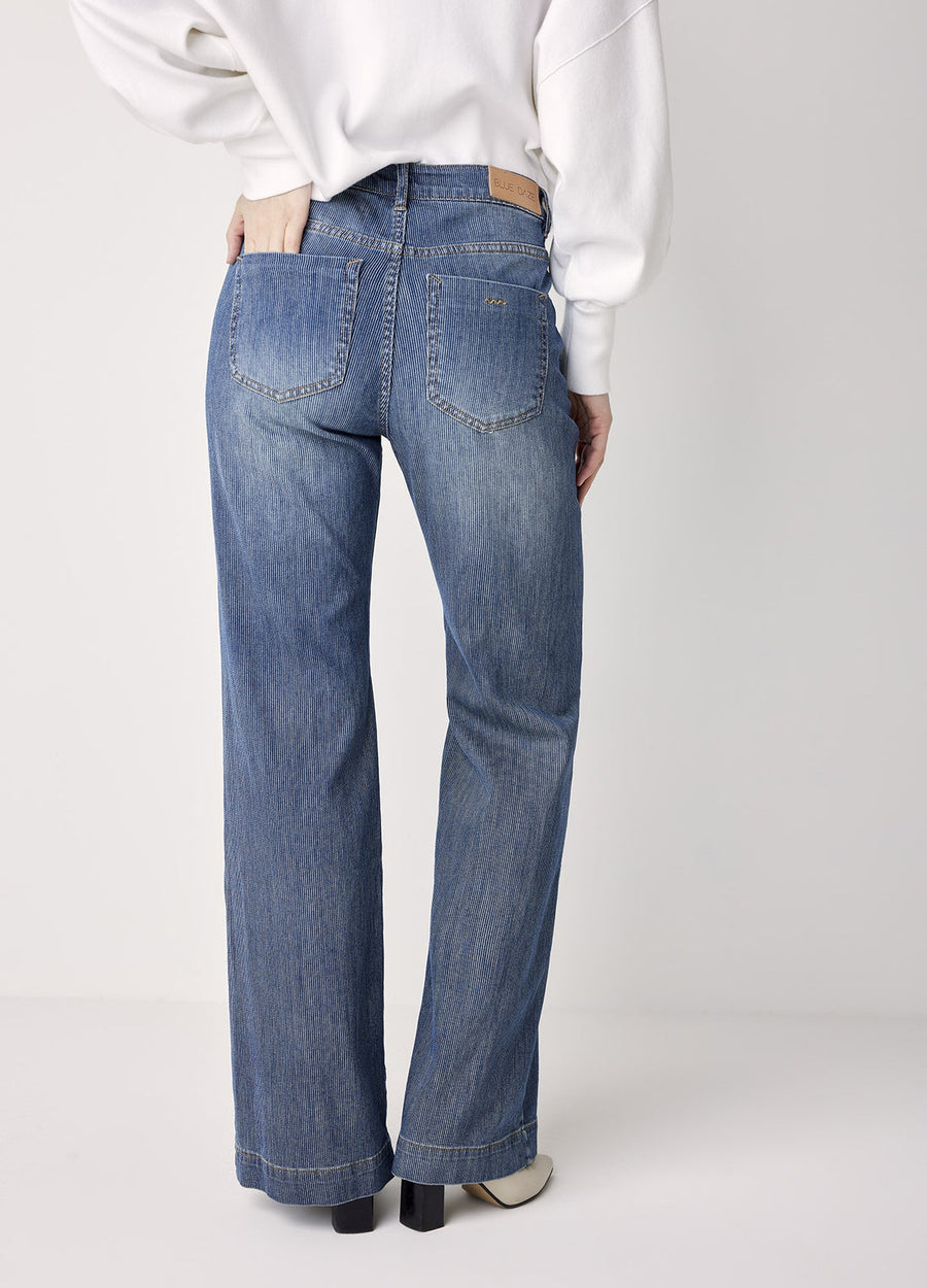 Flared Printed Sailor Jeans - Aurina Ltd