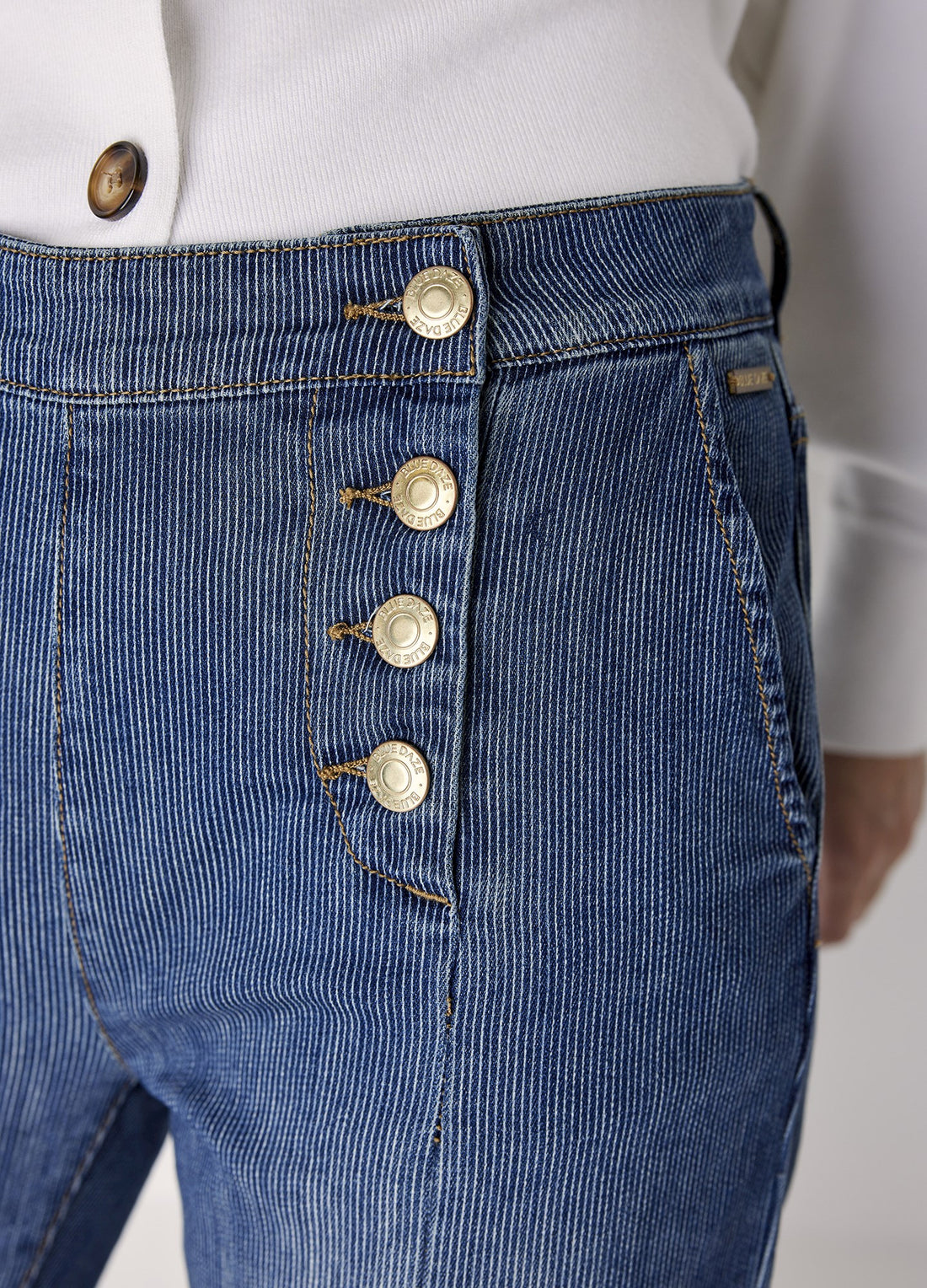 Flared Printed Sailor Jeans - Aurina Ltd