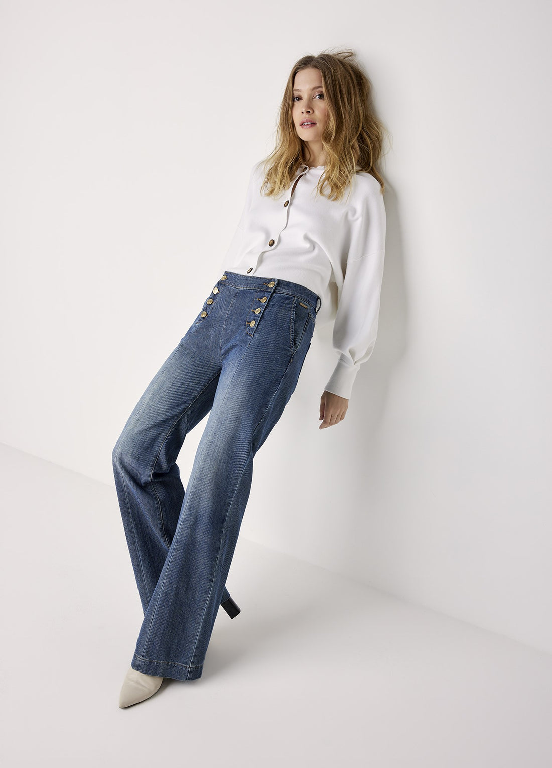 Flared Printed Sailor Jeans - Aurina Ltd