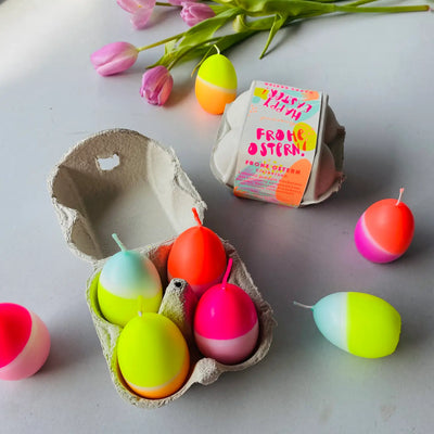 Neon Dip Dye Candle Eggs - Four