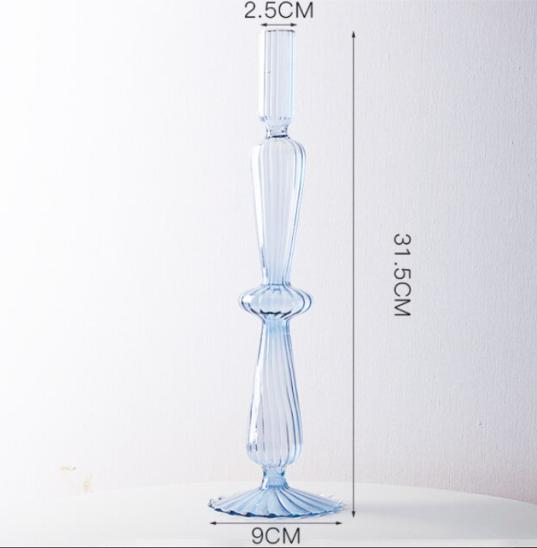 Lace Edged Glass Candlesticks - Aurina Ltd