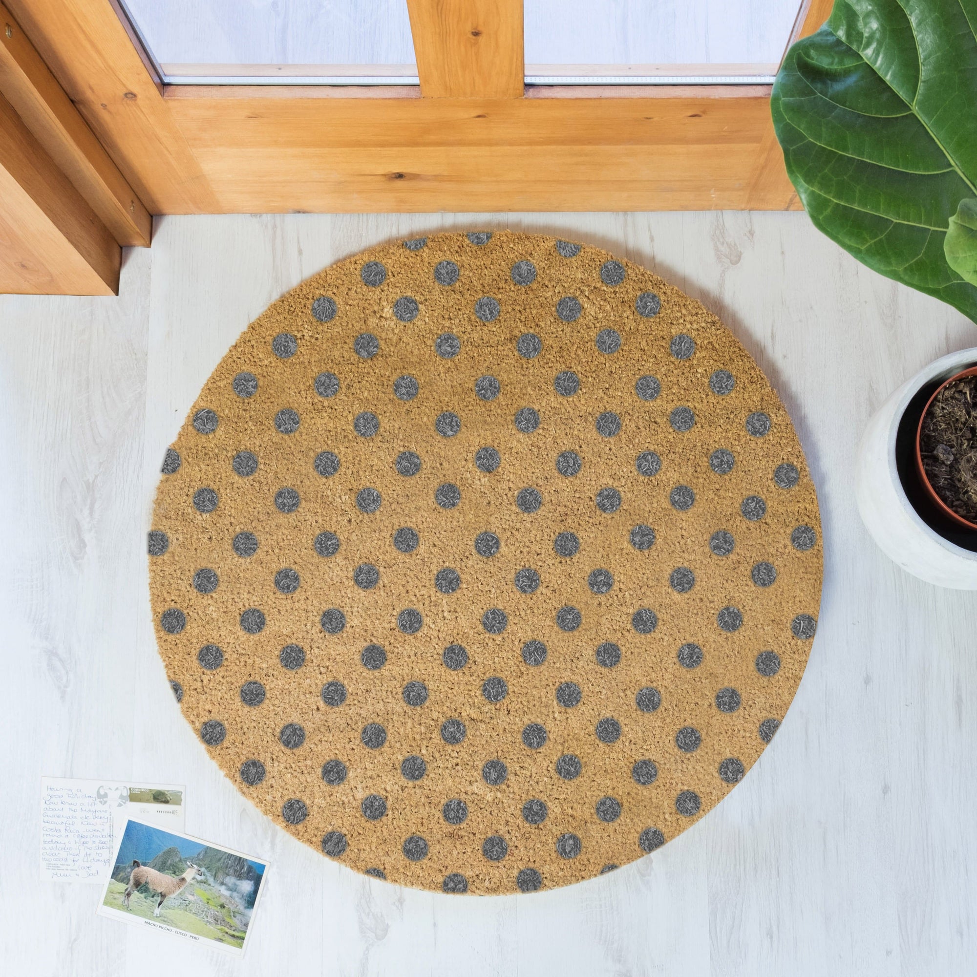 Grey Dots Circlular Door Mat - Aurina Ltd
