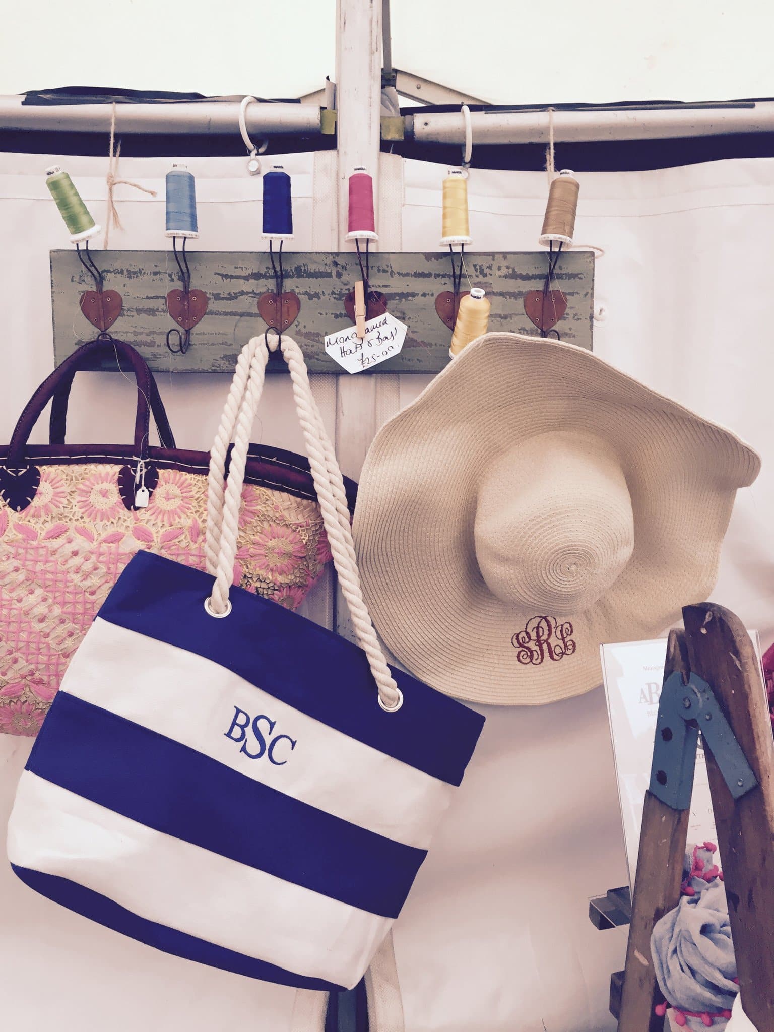 Natural Monogrammed Hat - Aurina Ltd