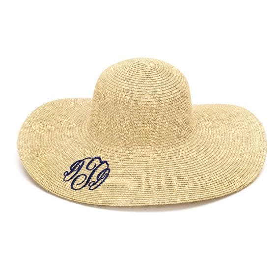 Natural Monogrammed Hat - Aurina Ltd