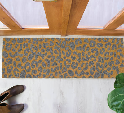 Extra Long Patio Door Mat - Grey Leopard - Aurina Ltd