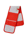 Double Oven Glove - Wide Stripe Red & Stone - Aurina Ltd