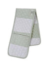 Double Oven Glove - Wide Stripe Sage & Stone - Aurina Ltd