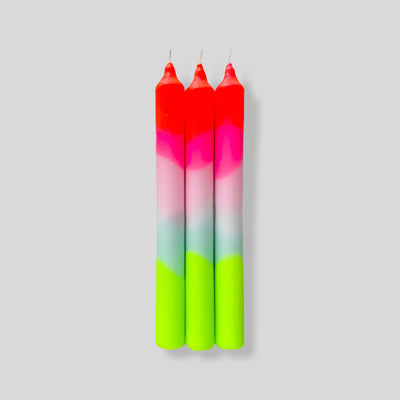 Dip Dye Neon Lollipop Dinner Candle