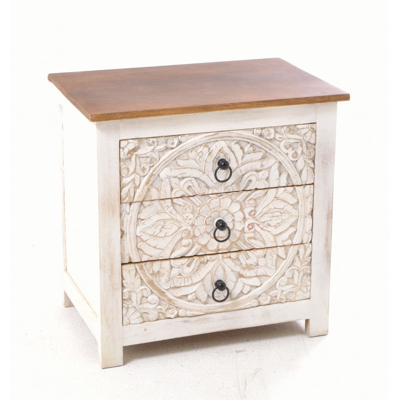 Pink City 3 Drawer Side Table