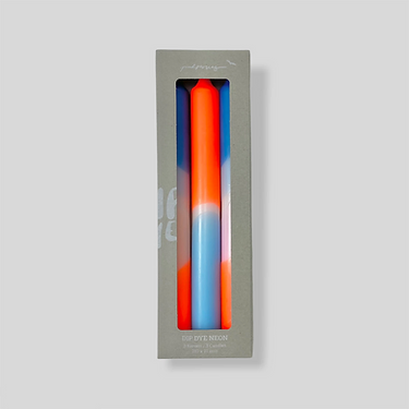 Dip Dye Neon Coral Playa Dinner Candle