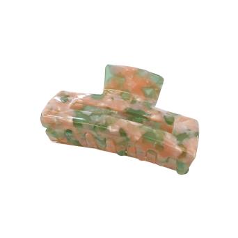 Large Resin Claw Clip - Pink and Green - Aurina Ltd