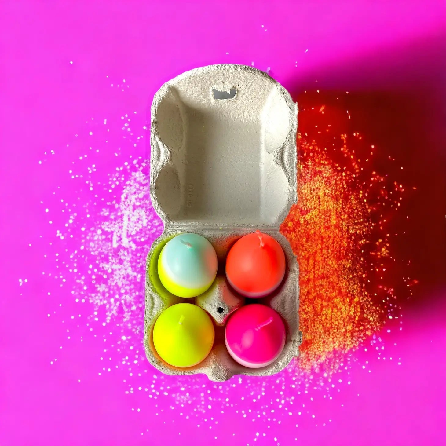 Neon Dip Dye Candle Eggs - Four Aurina Ltd