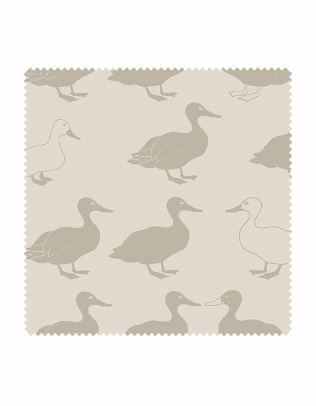 Jemima Duck Wallpaper in Stone & Linen - Aurina Ltd