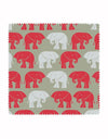 Nellie - Elephant Print Fabric in Sage & Red - Aurina Ltd