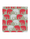 Nellie Elephant Wallpaper in Sage & Red - Aurina Ltd