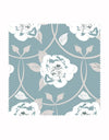 Peony Flower Print Fabric in Sky Blue - Aurina Ltd