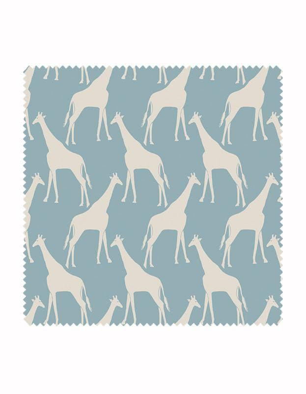 Gerald Giraffe Wallpaper in Sky Blue & Stone - Aurina Ltd