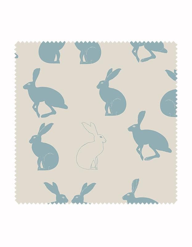 Hetty Hare Fabric in Sky Blue - Aurina Ltd