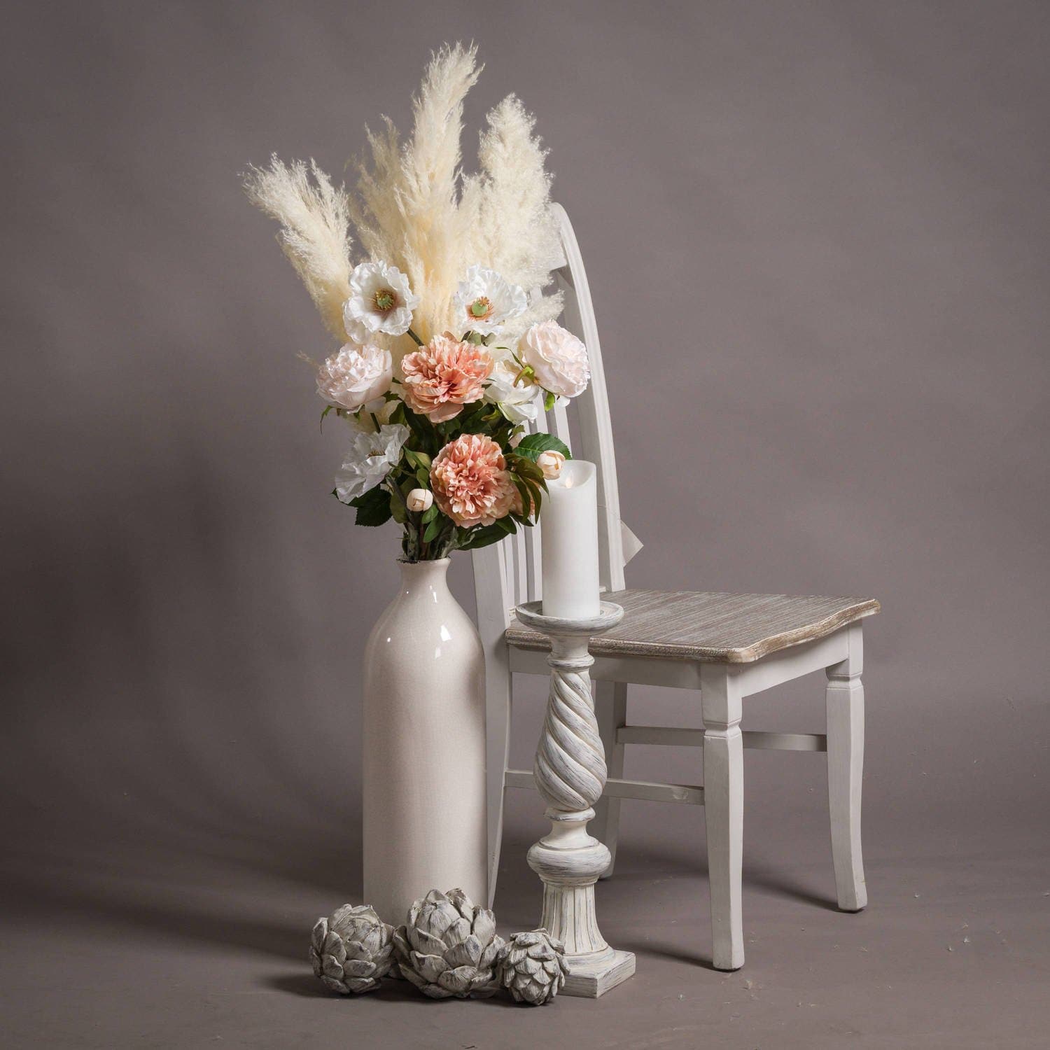 Large Antique Effect Twisted Candle Holder - Aurina Ltd