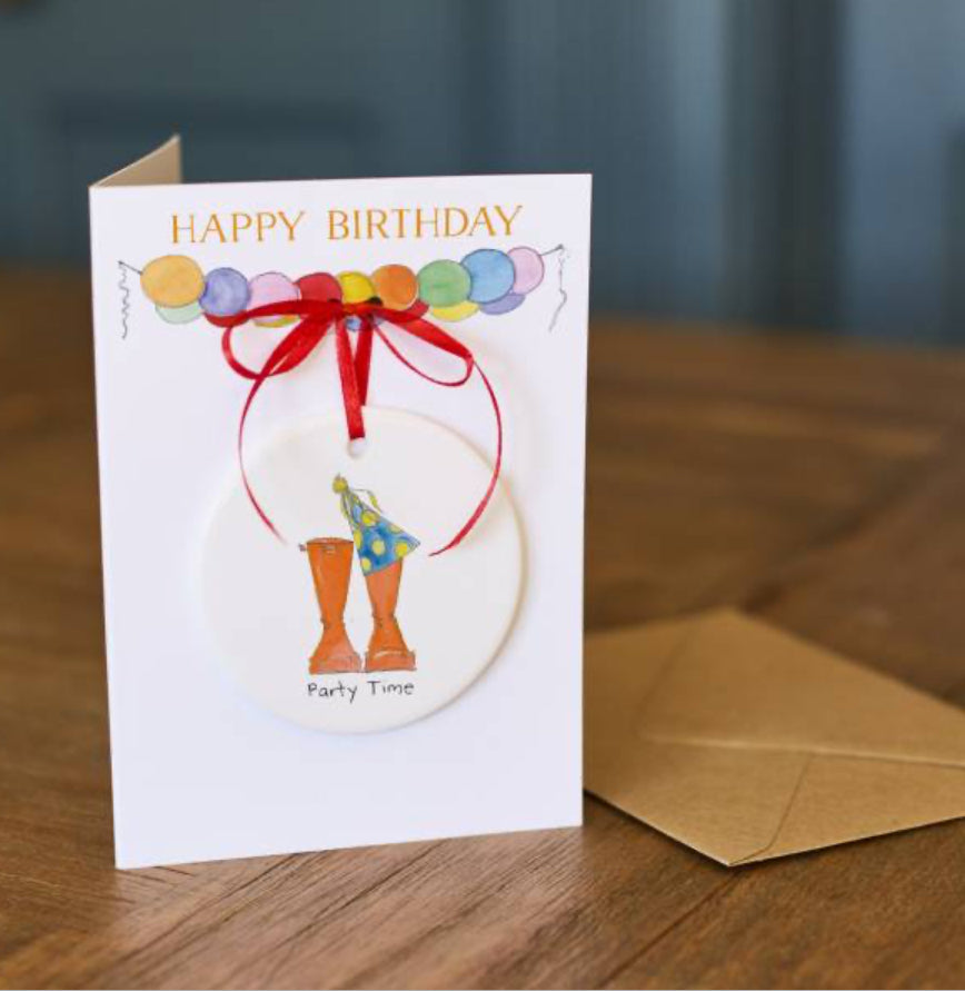 Nessie Birthday Wellies Keepsake Card