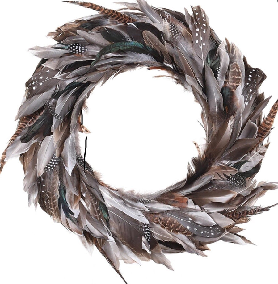 Brown Feather Wreath - Aurina Ltd