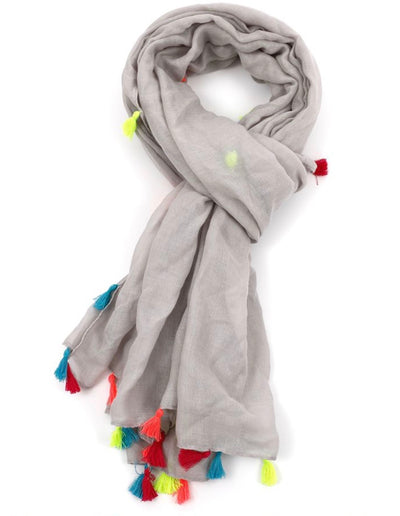 Neon Tassel Scarf - Aurina Ltd