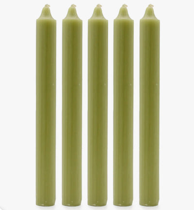 Moss Green Taper Dinner Candle