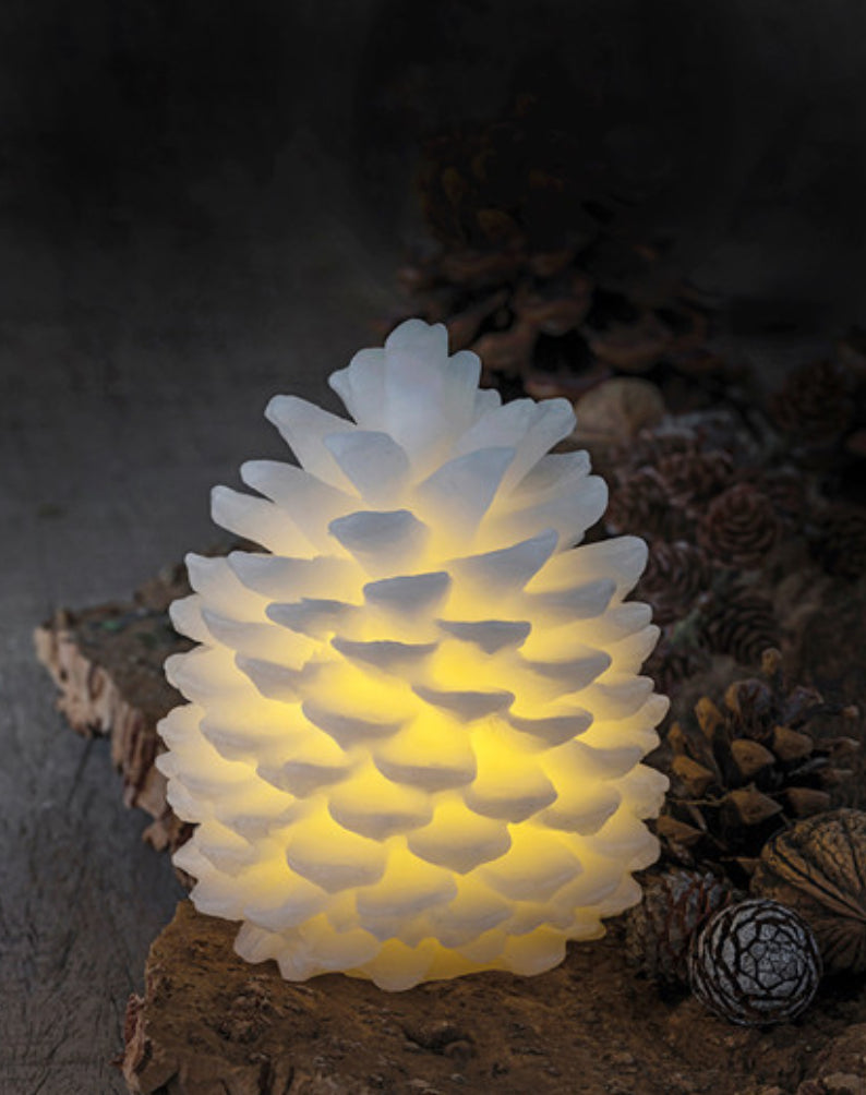 Clara Led Wax Pine Cone - Aurina Ltd