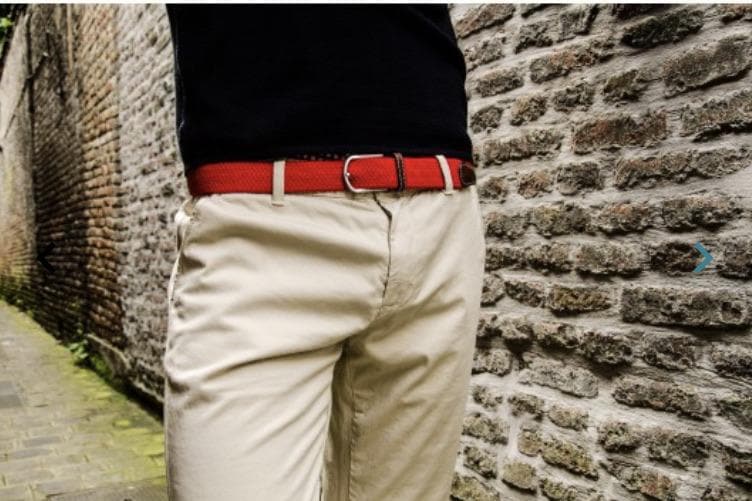 Pomegranate Red Woven Belt - Aurina Ltd