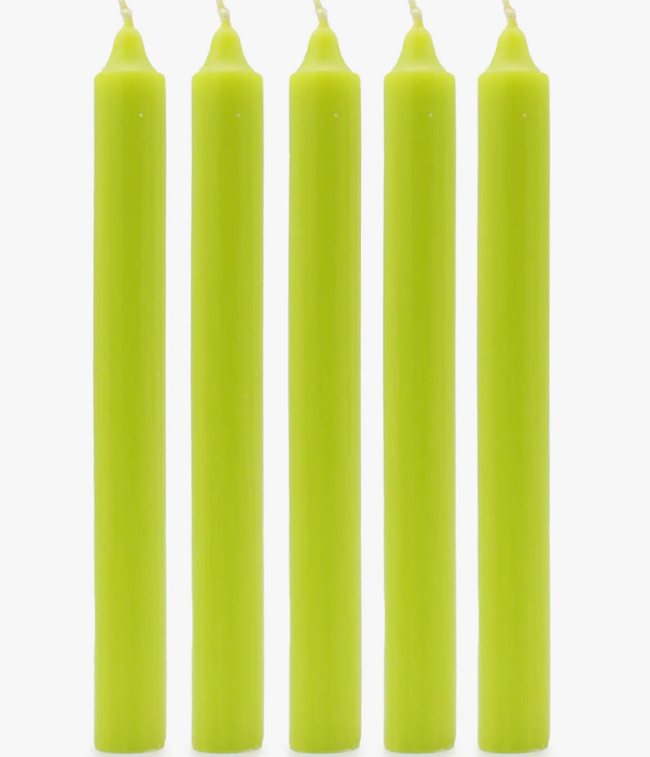 Lime Green Taper Dinner Candle