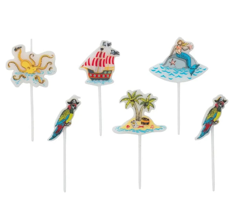 Yo Ho Ho! Die-cut Party & Birthday Candles - Set of 6 - Aurina Ltd