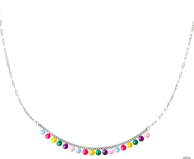 Rainbow Drop Necklace Silver - Aurina Ltd
