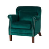 Emerald Velvet Low Backed Studsed Armchair - Aurina Ltd