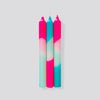 Dip Dye Neon Peppermint Clouds Dinner Candle - Aurina Ltd