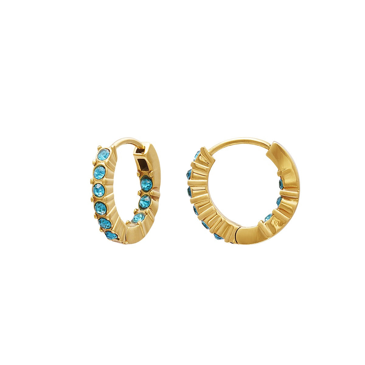 Zircon Stone Hoops - Aurina Ltd