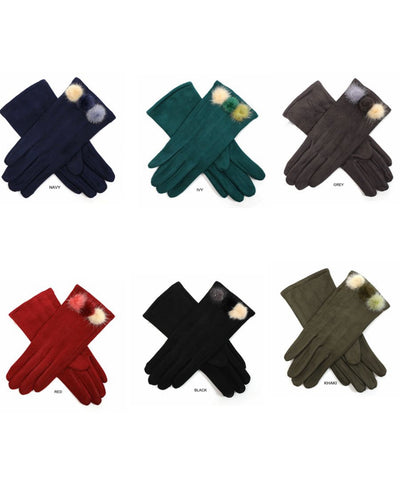 Fur Pom Pom Glove - Aurina Ltd