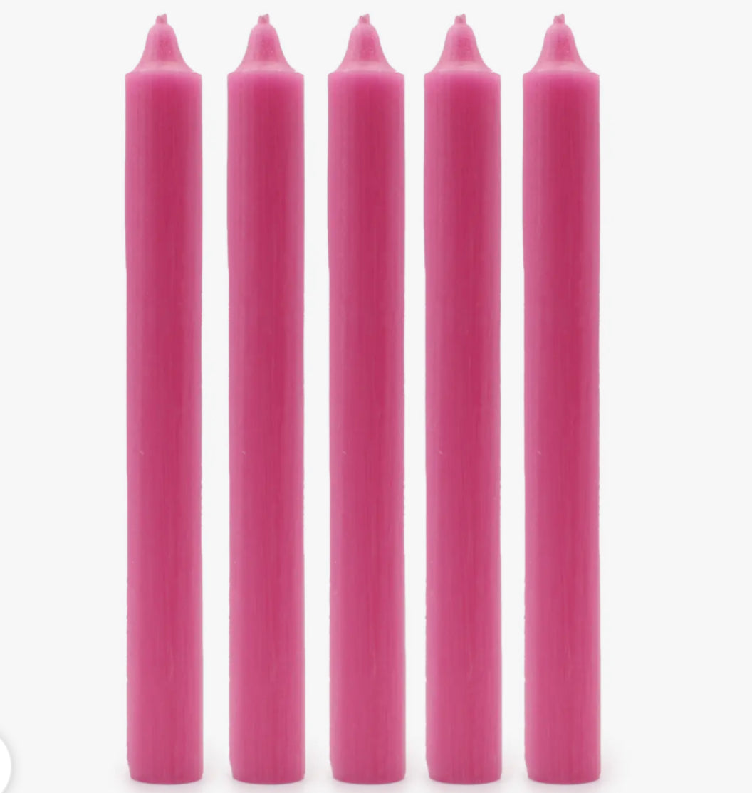 Fuschia Pink Taper Dinner Candle
