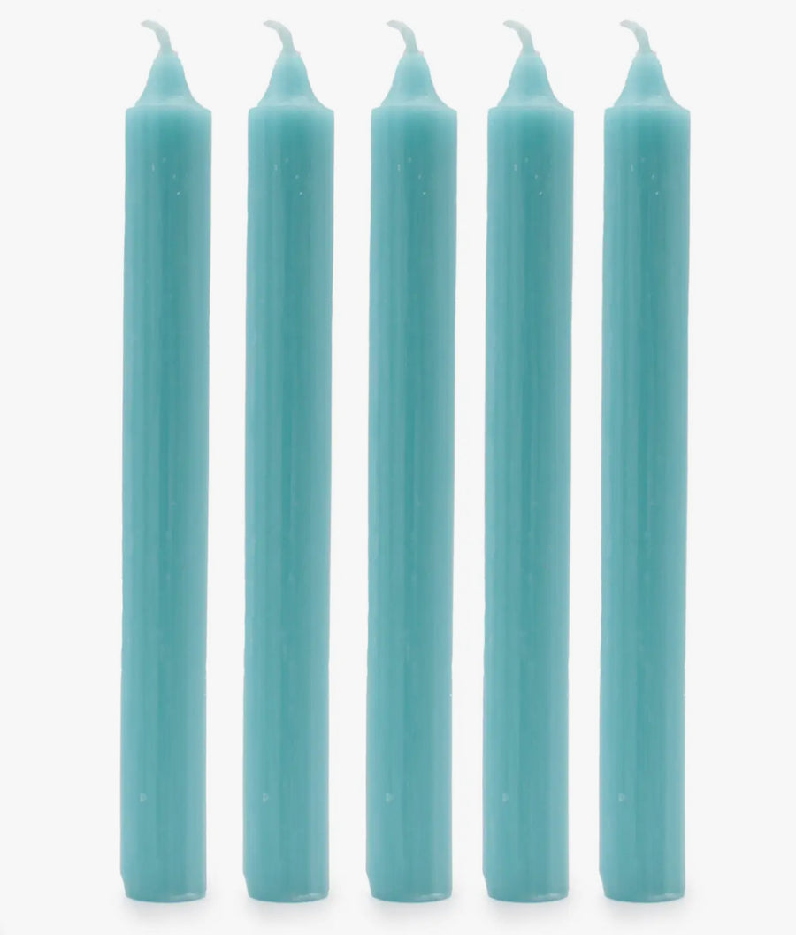 Aqua Blue Taper Dinner Candle