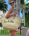 Personalised Large Straw Basket - Aurina Ltd